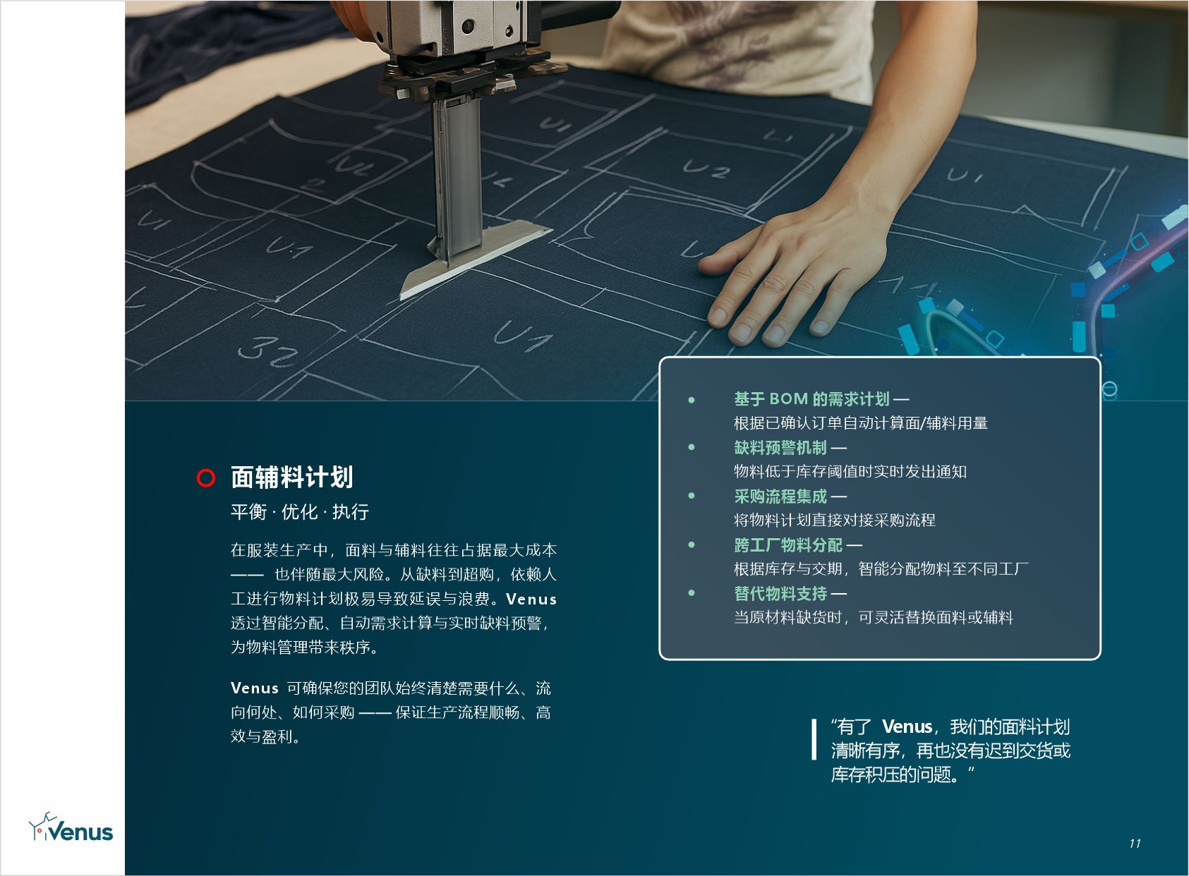 面辅料计划 brochure page
