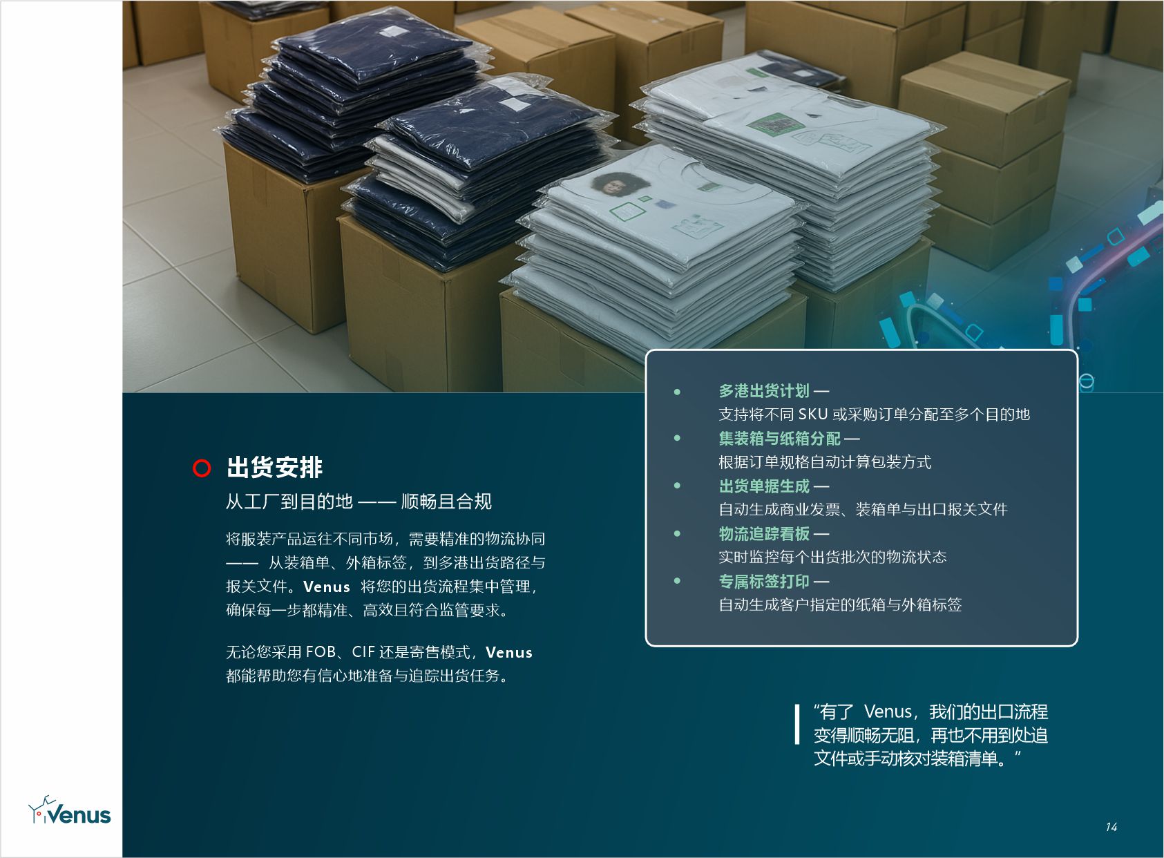 出货安排 brochure page
